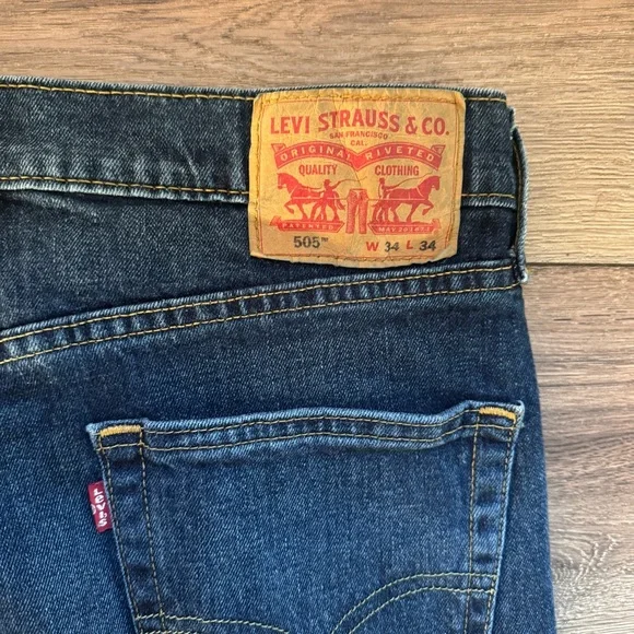 Levi's 505 Jeans, Medium Wash Denim, 34x34 CA00342 WPL423 - Picture 5 of 5